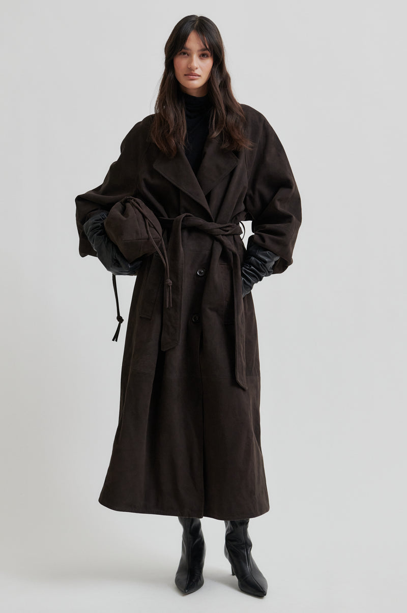 Noomi Suede Trenchcoat