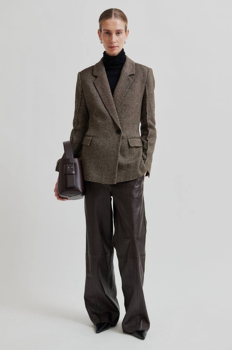 Letho Leather Straight Trousers