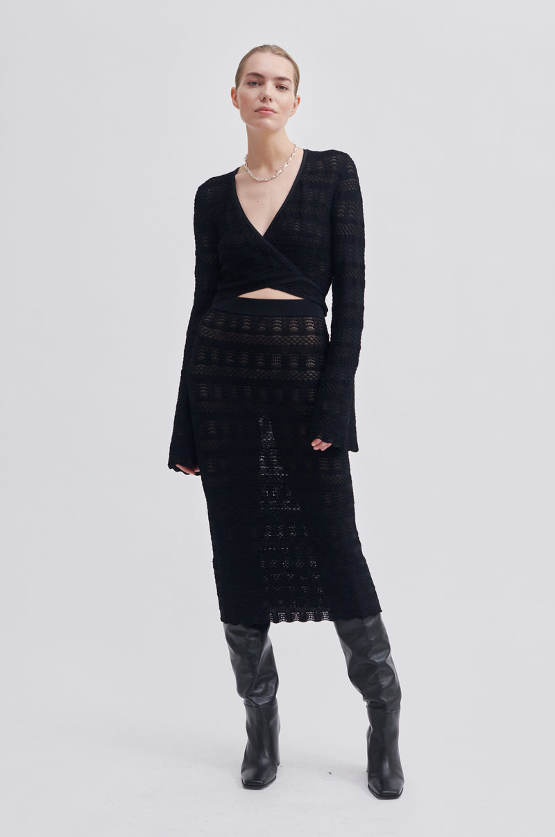 Vanessa Knit Wrap Blouse