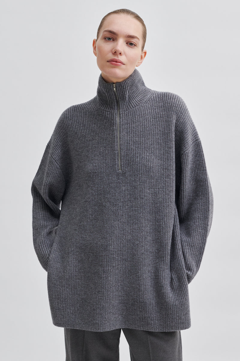 Ysamil Zipper Knit T-Neck